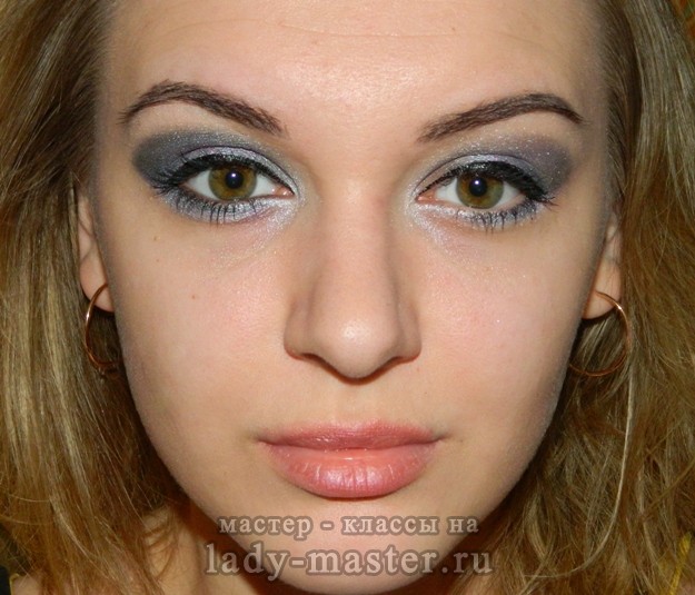 поэтапный вечерний макияж для зеленых глаз, фото