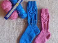 Как связать носки с красивым узором спицами