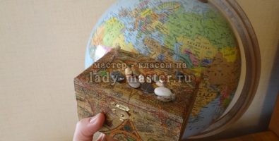 Шкатулка «Воспоминание о путешествиях»: декупаж рисовой бумагой