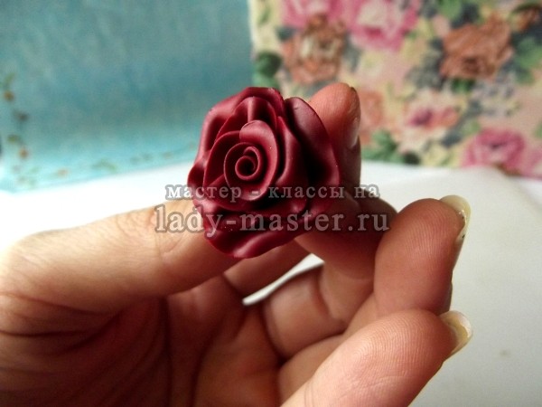 Кулон "Роза" из полимерной глины своими руками, фото