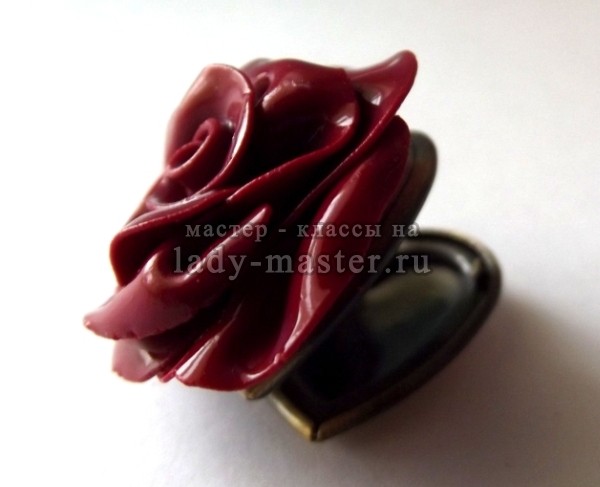 Кулон "Роза" из полимерной глины своими руками, фото