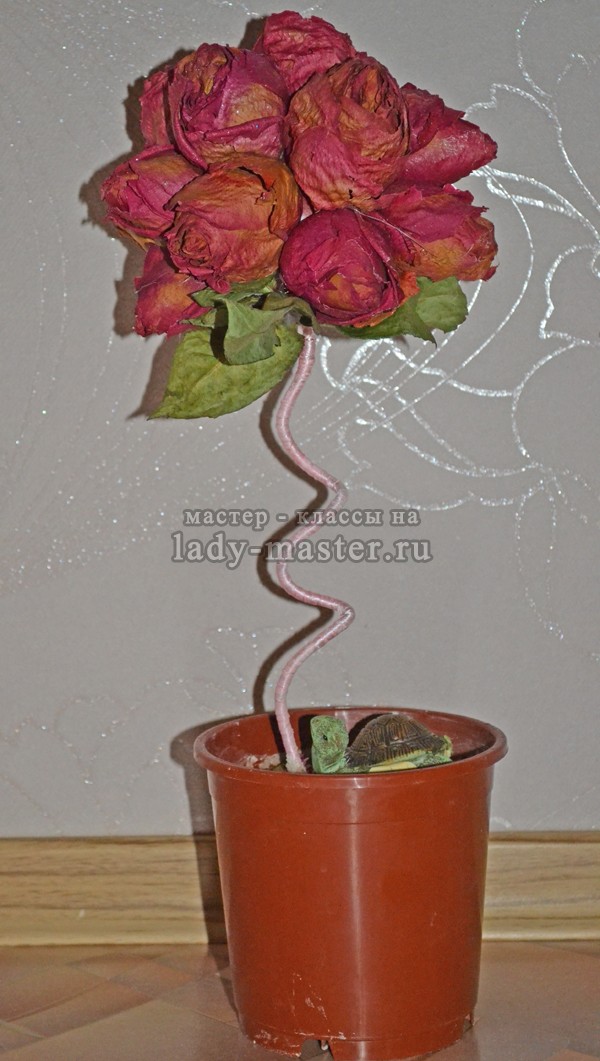Мастер-класс Топиарий. Розы из ткани в Искуснице в Санкт-Петербурге