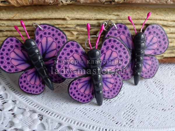 Бабочки из полимерной глины, фото