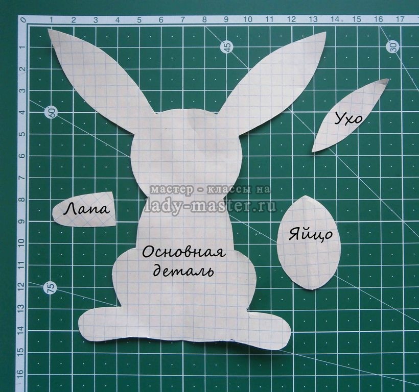 Пасхальный кролик из ткани: выкройки и схемы