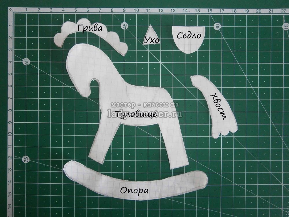 Мягкая игрушка - лошадка на палочке: выкройка и мастер-класс