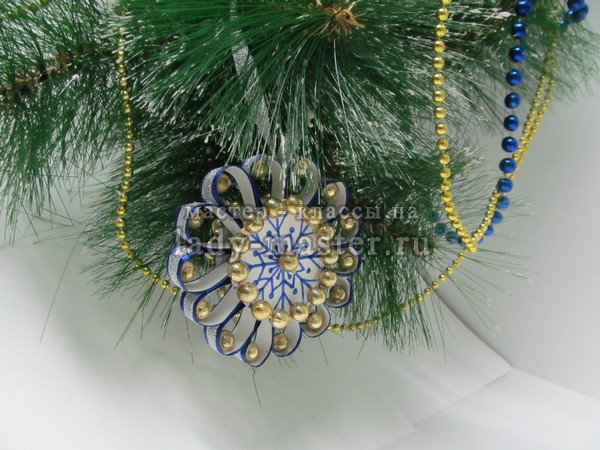 Ободок Снежинка канзаши из атласных лент своими руками. DIY Snowflake kanzashi of satin ribbons