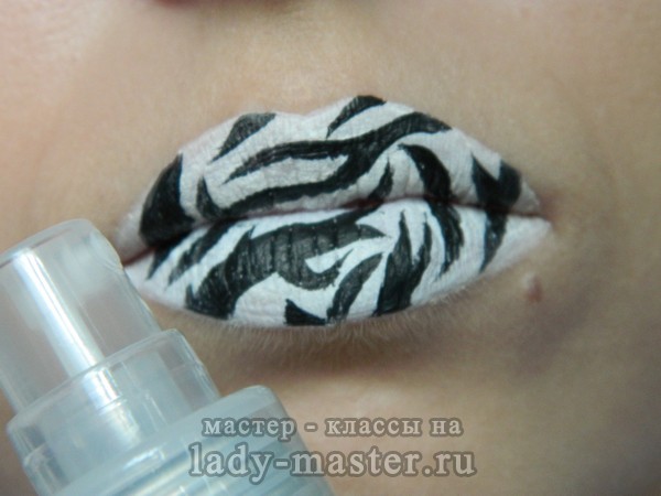 макияж губ зебра, фото