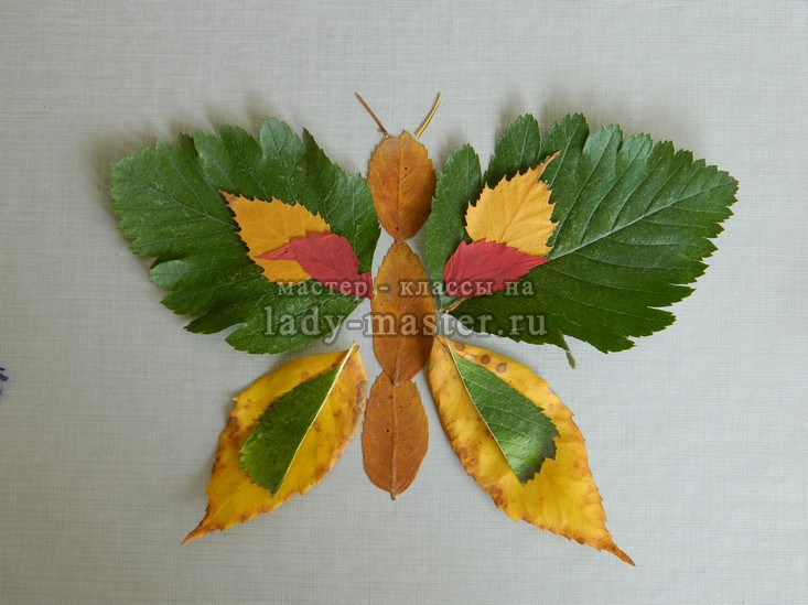 Бабочка из сухих листьев своими руками