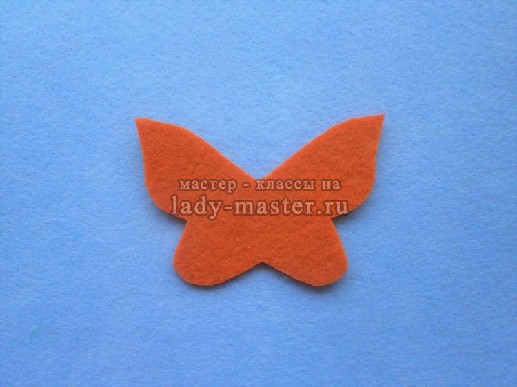 Контрастная бабочка из ткани без выкройки