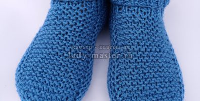 Тапочки – носочки спицами для теплой зимы