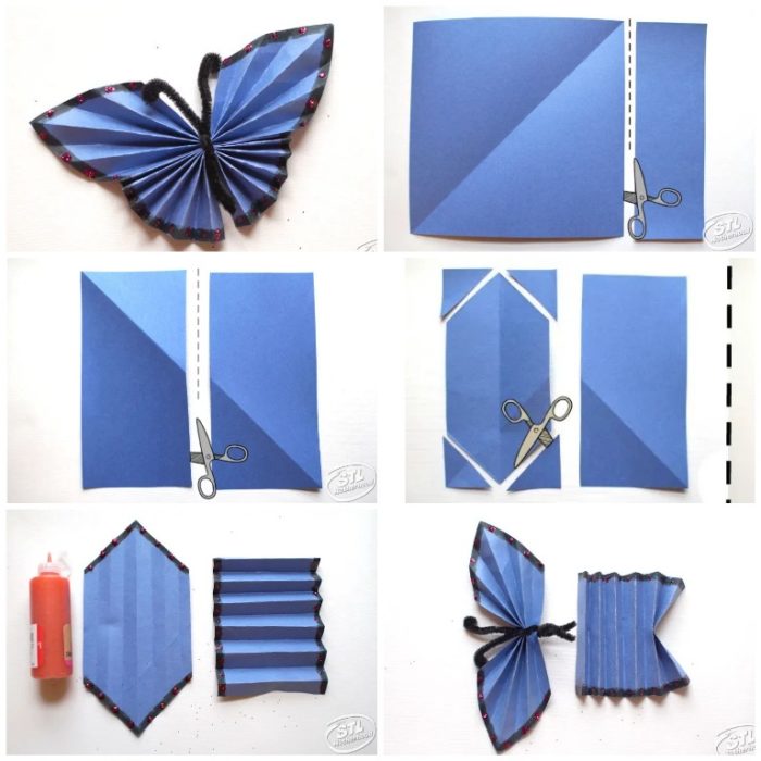 Бабочка оригами гармошкой