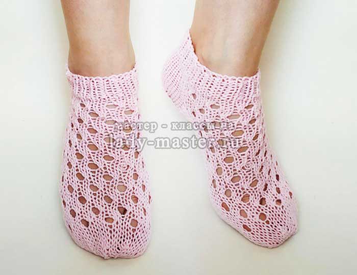 Легкие ажурные носки - следки без единого шва