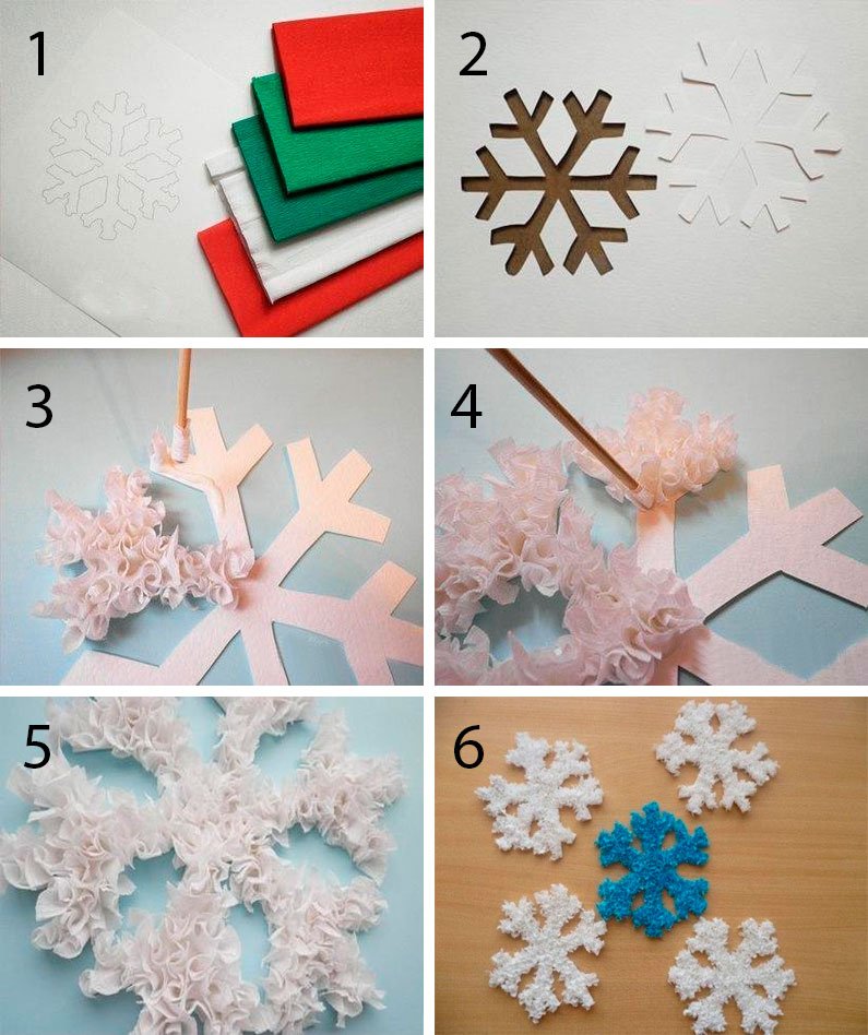Новогодние снежинки из фоамирана своими руками с 3D-эффектом