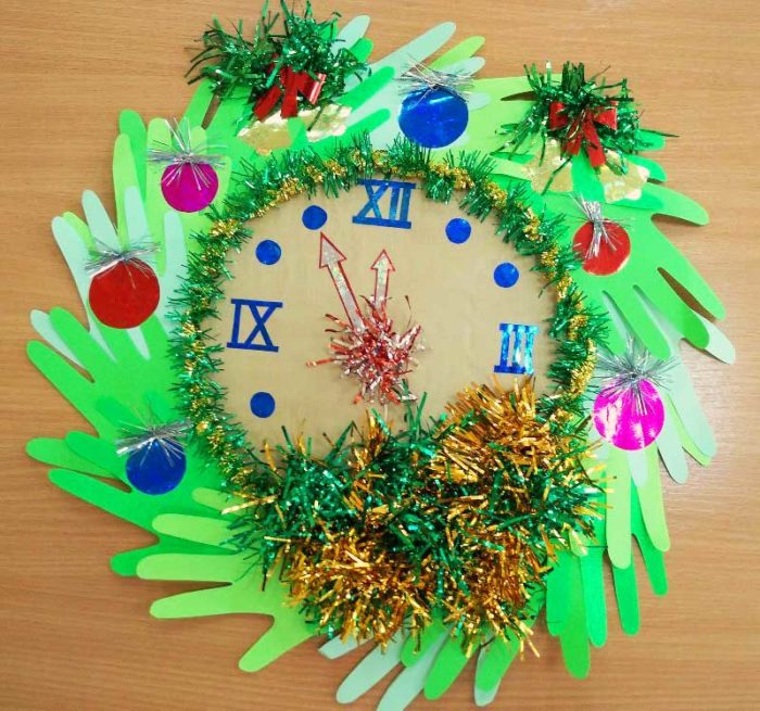 Новогодние часы своими руками для детского сада: пошаговый мастер-класс с фото