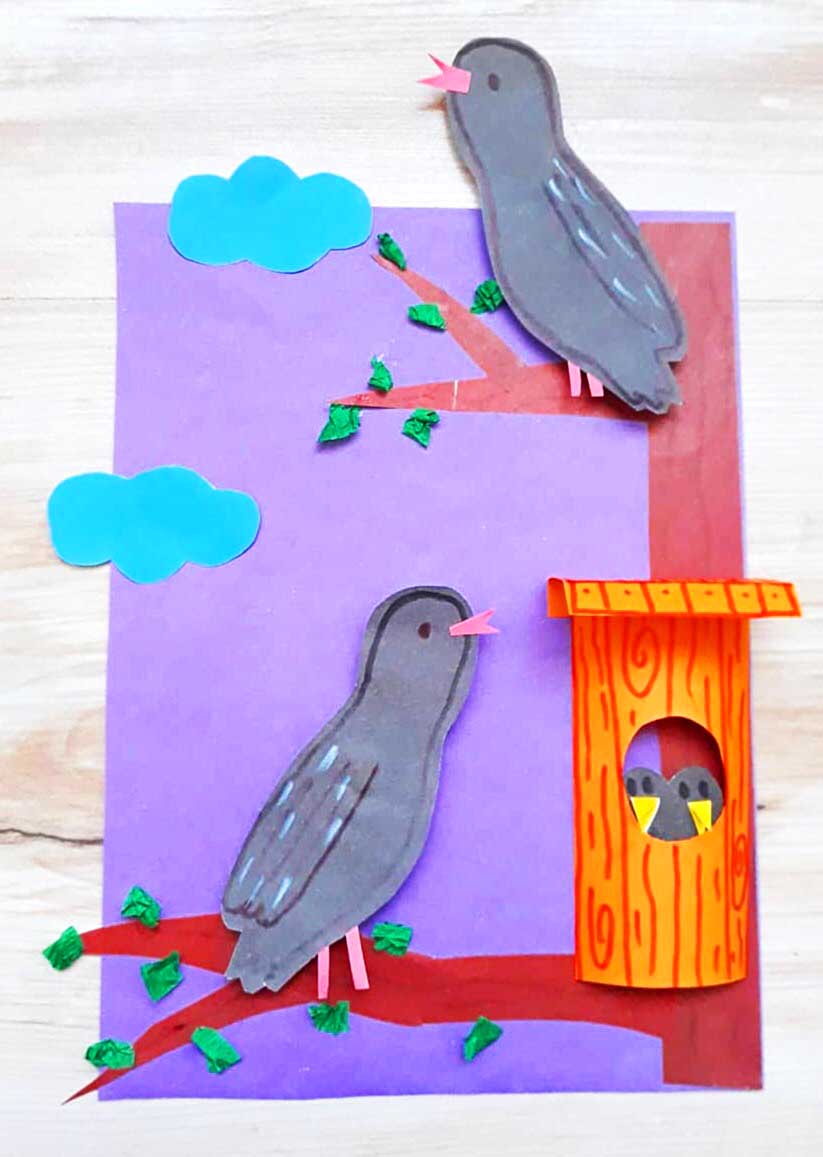 Как сделать птицу счастья из бумаги и картона
