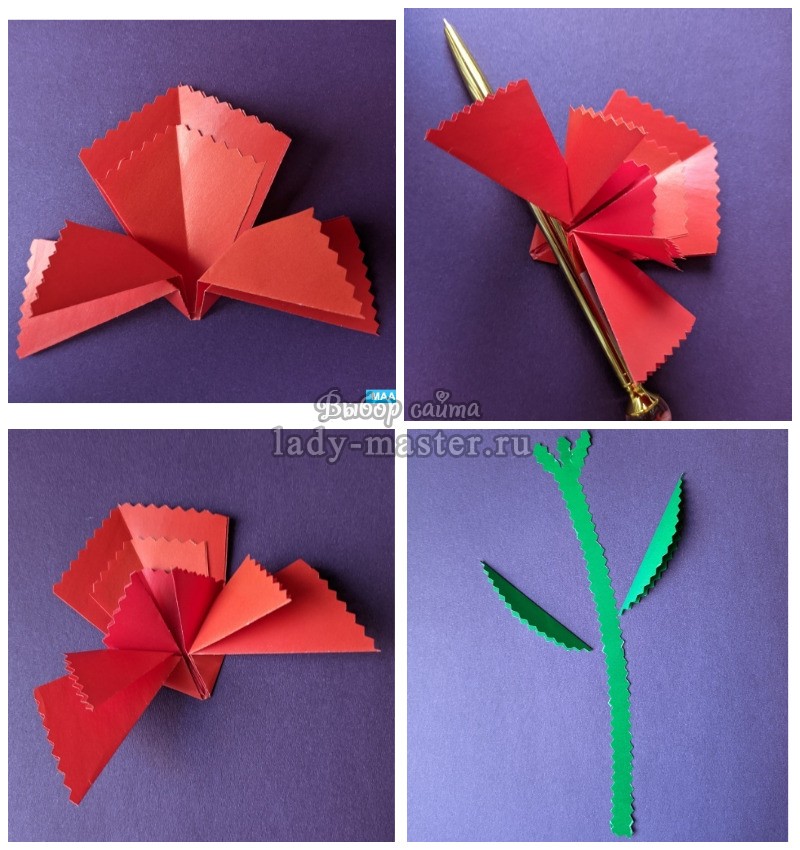 Гвоздика из бумаги своими руками поэтапно — разные способы изготовления цветка